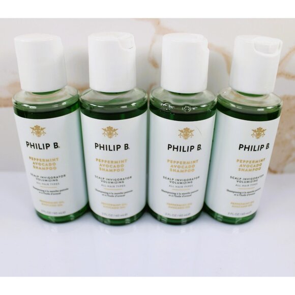 Philip B Peppermint Avocado Scalp Invigorator Volumizing Shampoo 2ml bottles X4 - Picture 3 of 6